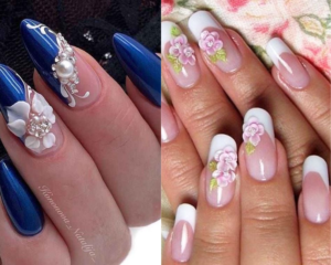 Дизайн ногтей лепка цветы