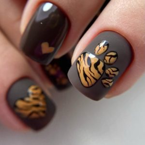 Дизайн ногтей тигровый (158 фото)