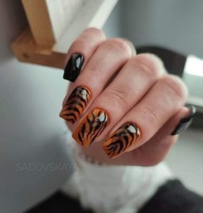 Тигровые ногти идеи дизайна 
