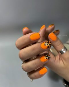 Яркие леопардовые ногти тигр 