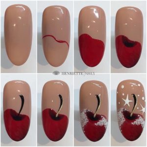 Маникюр с клубникой на ногтях: фото, дизайн со сливками, как рисовать