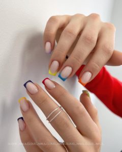 Френч разные цвета на ногтях