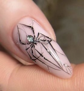 Дизайн ногтей паук рисунок красивый 