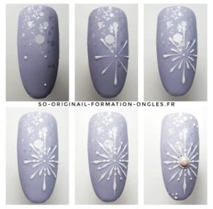 Красивые снежинки дизайн ногтей 