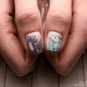 Рисунок дракона на ногтях дизайн 